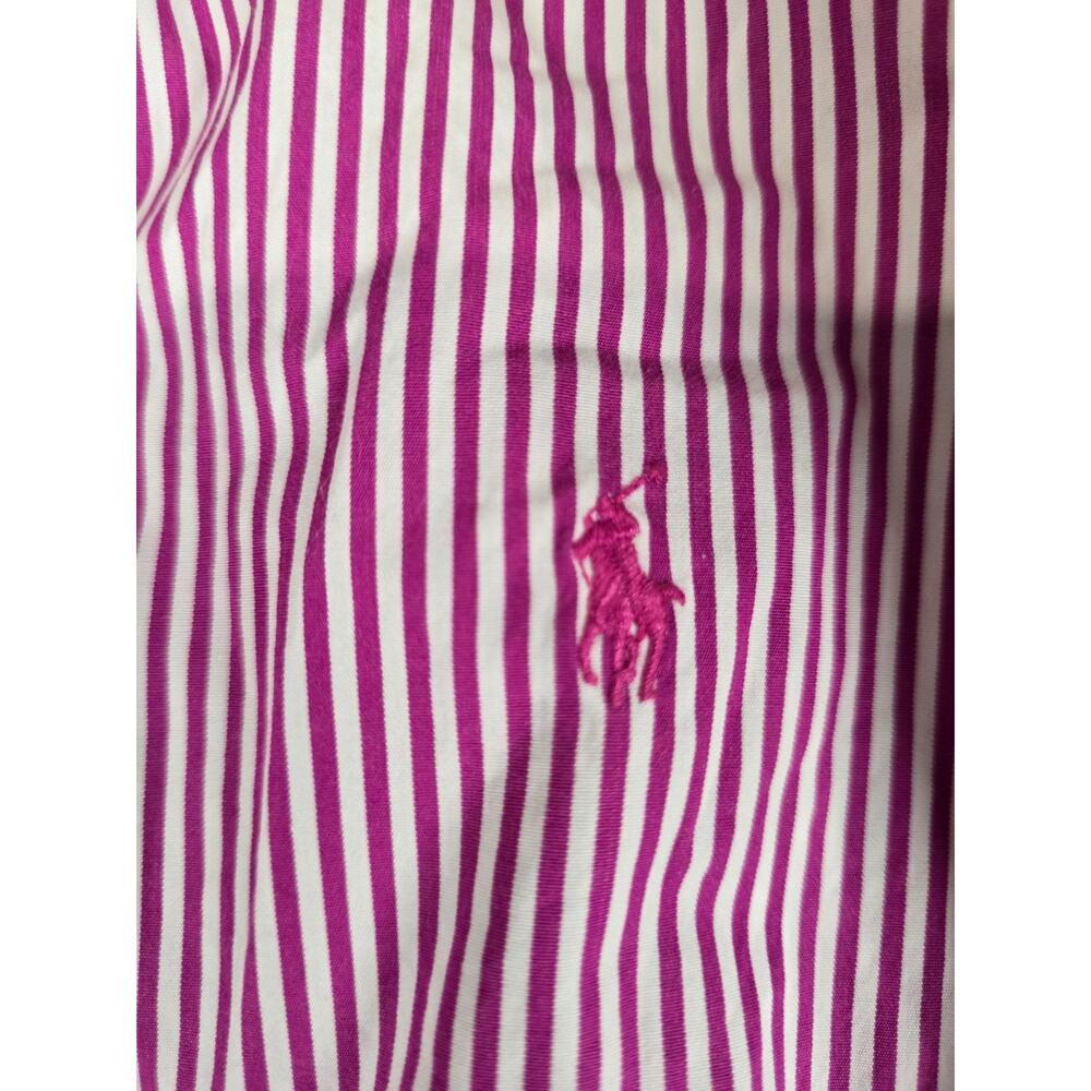 Polo Ralph Lauren Girls Size 12 Pink Striped Button-Down Belted Shirt Dress - Picture 5 of 7
